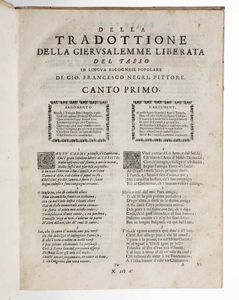Gio Francesco Neri - Torquato Tasso - Della Tradottione della Gerusalemme Liberata del Tasso...(Bologna, 1628)
