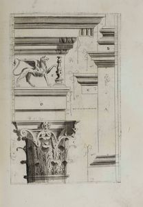 Palladio, Andrea : L'Architettura d'Andrea Palladio diviso in quattro libri...Con l'aggiunta del Quinto libro, che tratta delle antichita di Roma dell'autore medemo non pi veduto... In Venezia, per Domenico Lovisa, 1711.  - Asta Libri Antichi e Rari. Incisioni - Associazione Nazionale - Case d'Asta italiane