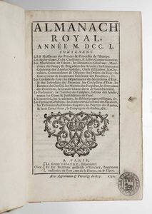 Rilegatura alle Armi - Autori Vari - Almanach Royal anne 1750...A Paris, La veuve dHoury et le Breton