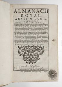Rilegatura alle Armi - Autori Vari - Almanach Royal anne 1750...A Paris, La veuve dHoury et le Breton