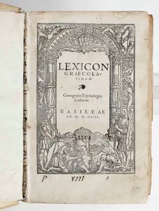 Repertorio Greco-Latino - Lexicon graeco latinum, Basilea, per Ieronimum Curionem, 1543