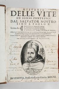 Classici - Autori Vari : Historia delle Vite de Sommi Pontefici...In Venetia, Presso Alessandro Vecchi, 1611  - Asta Libri Antichi e Rari. Incisioni - Associazione Nazionale - Case d'Asta italiane