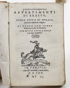 PIETRO BEMBO : Gli Asolani, in Venegia, appresso Iacomo Vidali, 1575  - Asta Libri Antichi e Rari. Incisioni - Associazione Nazionale - Case d'Asta italiane