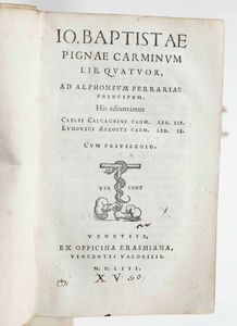 Girolamo Sorboli : La celestina favola pastorale di...Medico fisico da Bagnacavallo, in Ferrara per Vittorio Baldini, 1586.  - Asta Libri Antichi e Rari. Incisioni - Associazione Nazionale - Case d'Asta italiane