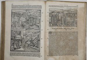 Marco Vitruvio Pollione - Daniele Barbaro : M.Vitruuvii Pollionis De Architectura Libri Decem, cum commentariis Danielis Barbari, electi patriarchae aquileiensis...Venetiis, apud Franciscum Franciscum Senensem, & Ioan. Crugher Germanum, 1567.  - Asta Libri Antichi e Rari. Incisioni - Associazione Nazionale - Case d'Asta italiane