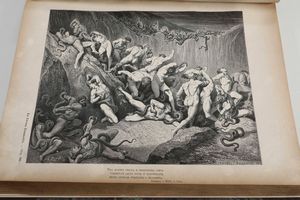 DANTE ALIGHIERI : La Divina Commedia... Illustrata da Gustavo Dorè. Milano, Sonzogno, senza data ma fine secolo XIX.  - Asta Libri Antichi e Rari. Incisioni - Associazione Nazionale - Case d'Asta italiane