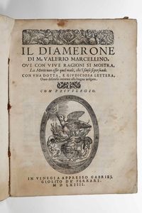 Valerio Marcellino : Il Diamerone, Venezia, Giolito, 1564.  - Asta Libri Antichi e Rari. Incisioni - Associazione Nazionale - Case d'Asta italiane