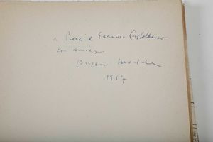 EUGENIO MONTALE : La bufera e altro, Neri Pozza, Venezia, 1956  - Asta Libri Antichi e Rari. Incisioni - Associazione Nazionale - Case d'Asta italiane