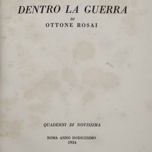 Ottone Rosai - Massimo Bontempelli - Giorgio Vigolo - Quaderni di Novissima, Roma, 1934.<BR>