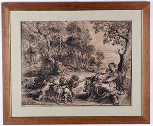 Jean Christophe  Jegher - Pietro Paolo Rubens - Riposo durante la fuga in Egitto (Rest on the Flight into Egypt)