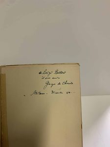 Giorgio de Chirico - Isabella Far : Commedia dellarte moderna. Traguardi, Nuove edizioni italiane in Roma, prima edizione luglio 1945. Con dedica autografa di Giorgio De Chirico  - Asta Libri Antichi e Rari. Incisioni - Associazione Nazionale - Case d'Asta italiane