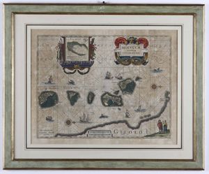10 carte geografiche e cabrei Mollvc insul celeberrim, Amsterdam, Guglielmo Blaeu, fine secolo XVI  - Asta Libri Antichi e Rari. Incisioni - Associazione Nazionale - Case d'Asta italiane
