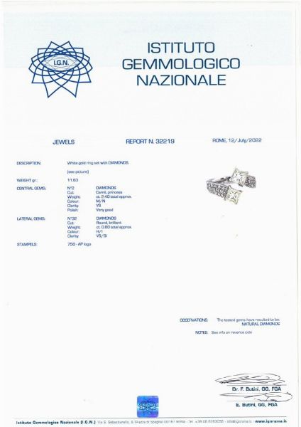 ANELLO CONTRARIE CON DIAMANTI  - Asta Gioielli - Associazione Nazionale - Case d'Asta italiane