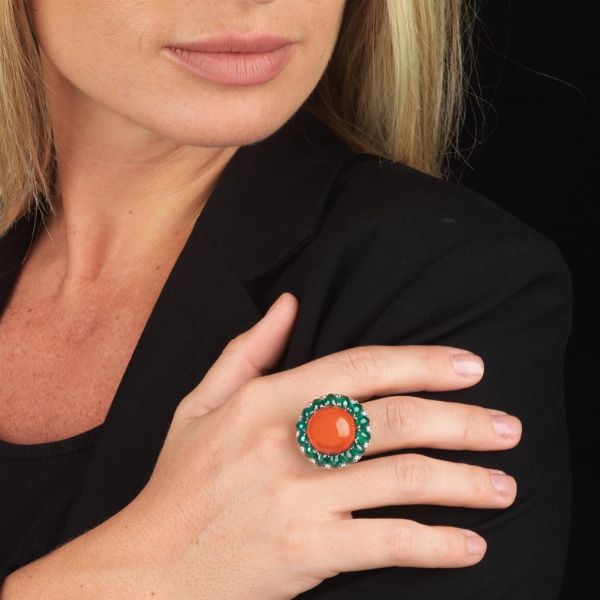 GRANDE ANELLO FLOREALE  - Asta Gioielli - Associazione Nazionale - Case d'Asta italiane