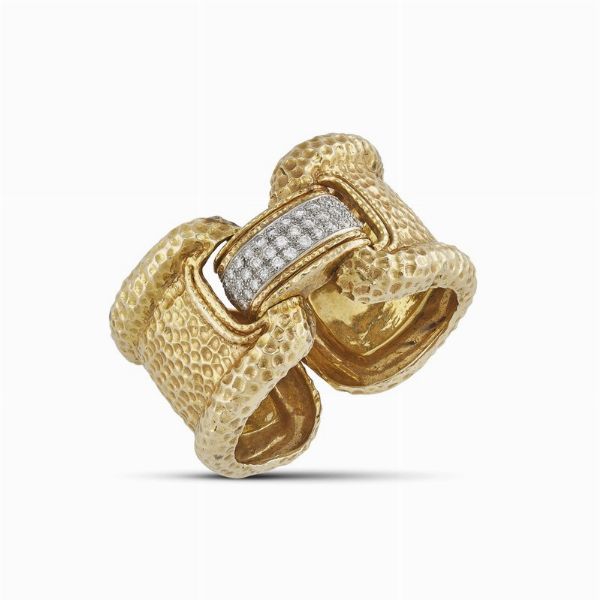 GRANDE BRACCIALE RIGIDO CON DIAMANTI  - Asta Gioielli - Associazione Nazionale - Case d'Asta italiane