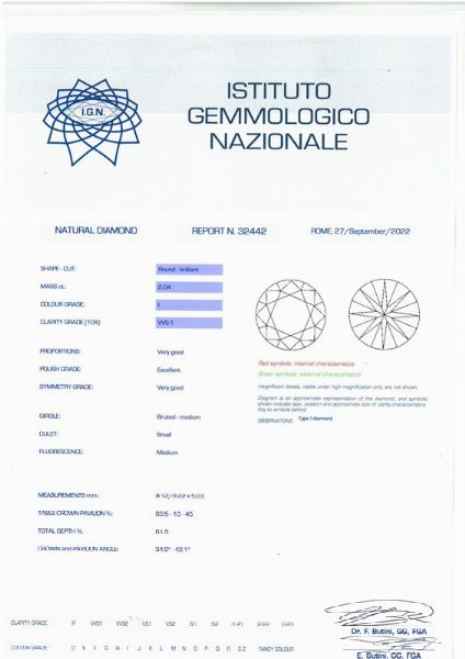 DIAMANTE TAGLIO BRILLANTE  - Asta Gioielli - Associazione Nazionale - Case d'Asta italiane