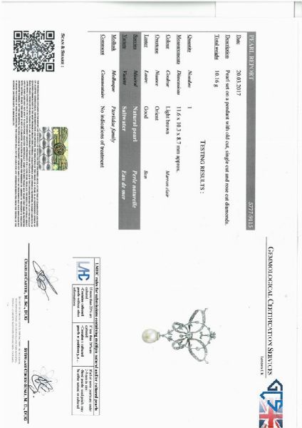 COLLANA CON PERLA NATURALE E DIAMANTI  - Asta Gioielli - Associazione Nazionale - Case d'Asta italiane