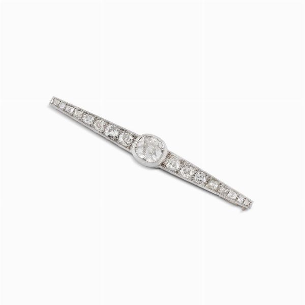 SPILLA A BARRETTA CON DIAMANTI  - Asta Gioielli - Associazione Nazionale - Case d'Asta italiane