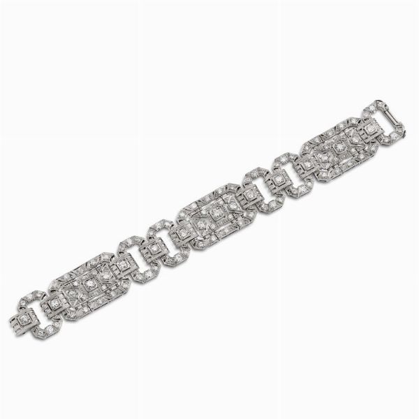 BRACCIALE A FASCIA CON DIAMANTI  - Asta Gioielli - Associazione Nazionale - Case d'Asta italiane