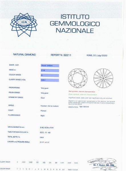 DIAMANTE TAGLIO BRILLANTE  - Asta Gioielli - Associazione Nazionale - Case d'Asta italiane