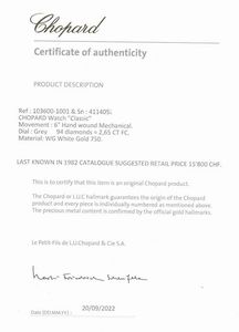 CHOPARD "CLASSIC" OROLOGIO DA DONNA  - Asta Gioielli - Associazione Nazionale - Case d'Asta italiane