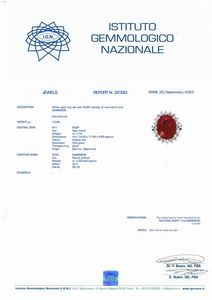 ANELLO FLOREALE CON RUBINO BIRMANO E DIAMANTI  - Asta Gioielli - Associazione Nazionale - Case d'Asta italiane