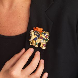 MORONI SPILLA A FORMA DI ELEFANTE  - Asta Gioielli - Associazione Nazionale - Case d'Asta italiane