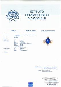 ANELLO CON ZAFFIRO E DIAMANTI  - Asta Gioielli - Associazione Nazionale - Case d'Asta italiane