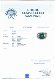 ANELLO CON SMERALDO COLOMBIANO E DIAMANTI  - Asta Gioielli - Associazione Nazionale - Case d'Asta italiane