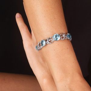 BRACCIALE CON ACQUAMARINE E DIAMANTI  - Asta Gioielli - Associazione Nazionale - Case d'Asta italiane