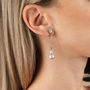 PAIO DI ORECCHINI PENDENTI CON PERLE E DIAMANTI  - Asta Gioielli - Associazione Nazionale - Case d'Asta italiane