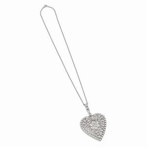 COLLANA CON PENDENTE A FORMA DI CUORE E DIAMANTI  - Asta Gioielli - Associazione Nazionale - Case d'Asta italiane