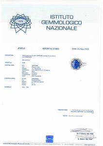 ANELLO CON ZAFFIRO E DIAMANTI  - Asta Gioielli - Associazione Nazionale - Case d'Asta italiane