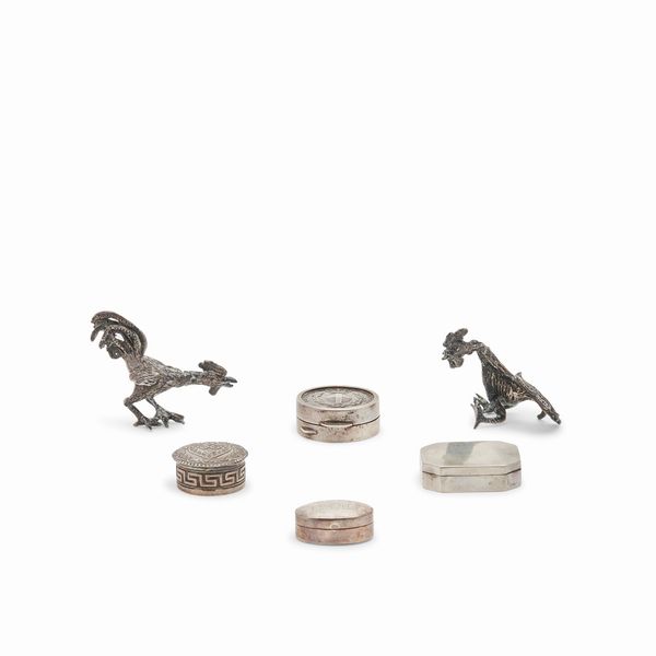 Sei oggetti in argento, Italia, XX secolo  - Asta Gioielli - Associazione Nazionale - Case d'Asta italiane