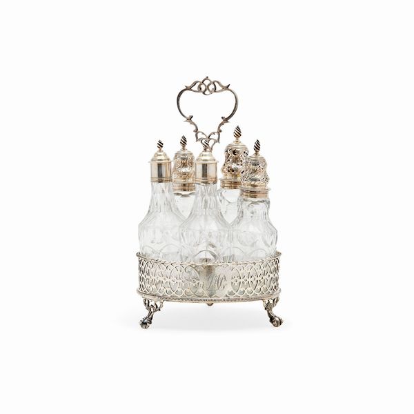 Oliera in argento e vetro, Londra, XIX secolo  - Asta Gioielli - Associazione Nazionale - Case d'Asta italiane