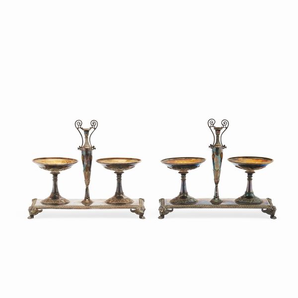 Coppia di saliere in argento, Francia, XVIII secolo  - Asta Gioielli - Associazione Nazionale - Case d'Asta italiane