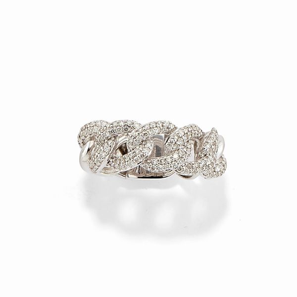 Anello in oro bianco 18k e diamanti  - Asta Gioielli - Associazione Nazionale - Case d'Asta italiane
