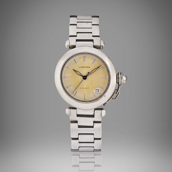 CARTIER : Orologio da polso in acciaio, Pasha 1031  - Asta Gioielli - Associazione Nazionale - Case d'Asta italiane
