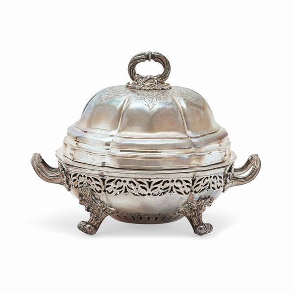 Scaldavivande in metallo e argento, Inghilterra, XX secolo  - Asta Gioielli - Associazione Nazionale - Case d'Asta italiane