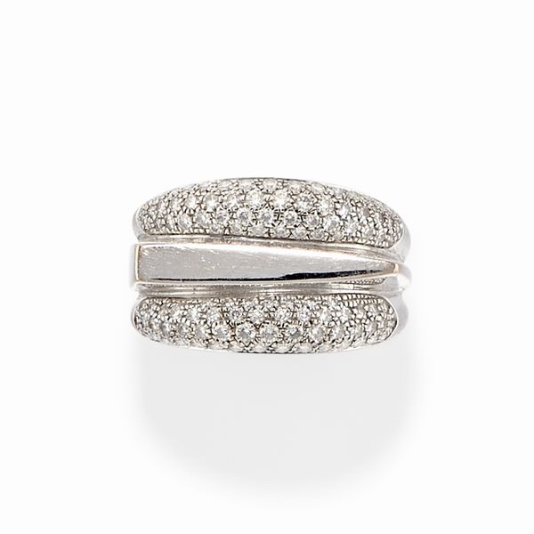 FRED : Anello in oro bianco 18k e diamanti  - Asta Gioielli - Associazione Nazionale - Case d'Asta italiane