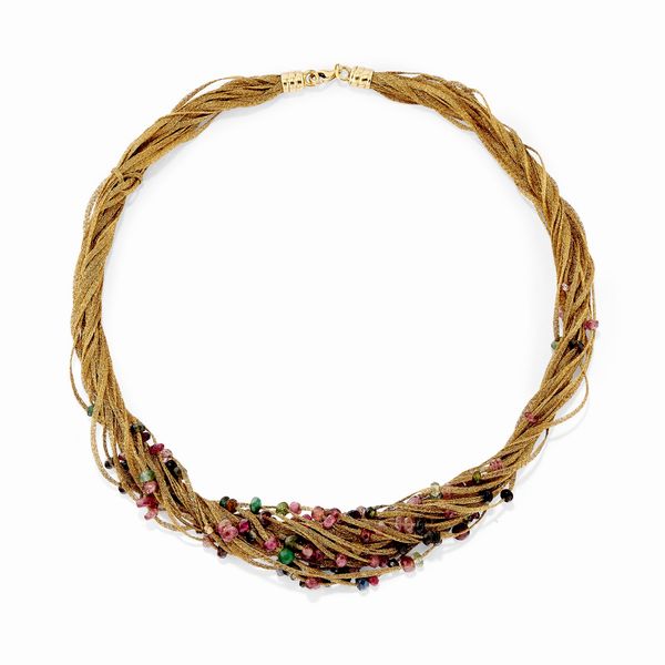 Collana in oro giallo 18k e pietre colorate  - Asta Gioielli - Associazione Nazionale - Case d'Asta italiane