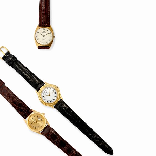 Tre orologi da polso in oro giallo 18k  - Asta Gioielli - Associazione Nazionale - Case d'Asta italiane