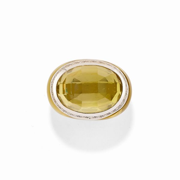 Balocchi Preziosi : Anello in oro bianco 18k, quarzo e diamanti  - Asta Gioielli - Associazione Nazionale - Case d'Asta italiane