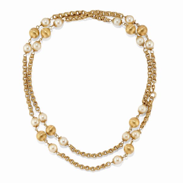 Collana in oro 18k e perle  - Asta Gioielli - Associazione Nazionale - Case d'Asta italiane