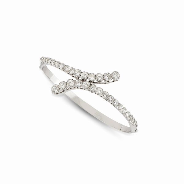 Bracciale in oro bianco 18k e diamanti  - Asta Gioielli - Associazione Nazionale - Case d'Asta italiane