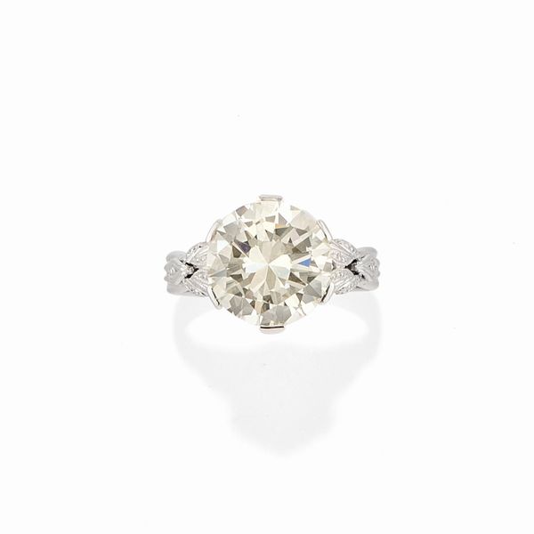 Anello in oro bianco 18k e diamante  - Asta Gioielli - Associazione Nazionale - Case d'Asta italiane