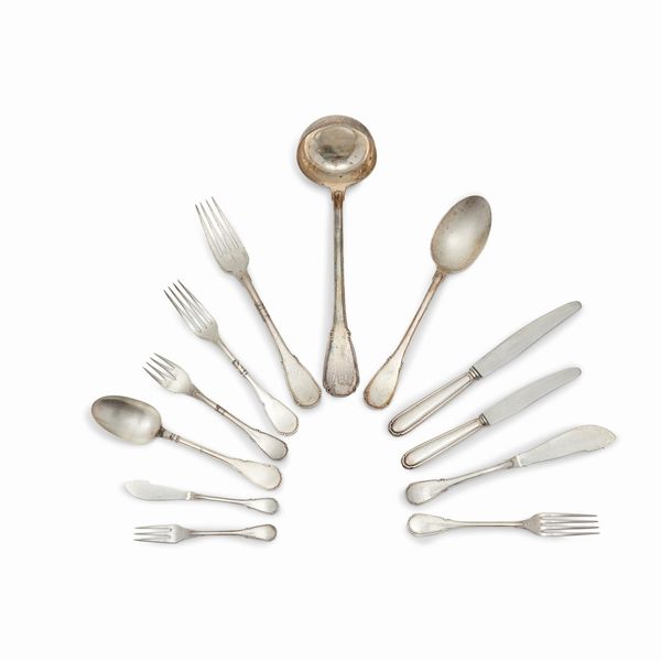 Servizio di posate in argento, Italia XX secolo  - Asta Gioielli - Associazione Nazionale - Case d'Asta italiane