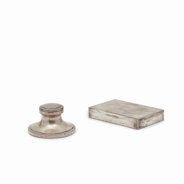 Calamaio e scatola in argento, XX secolo  - Asta Gioielli - Associazione Nazionale - Case d'Asta italiane