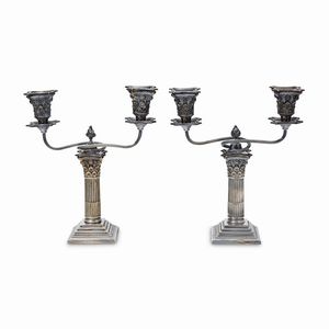 Mappin & Webb - Coppia di candelabri in argento placcato