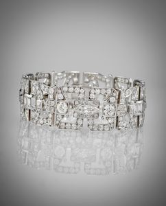 Bracciale in platino e diamanti, 1930 circa  - Asta Gioielli - Associazione Nazionale - Case d'Asta italiane